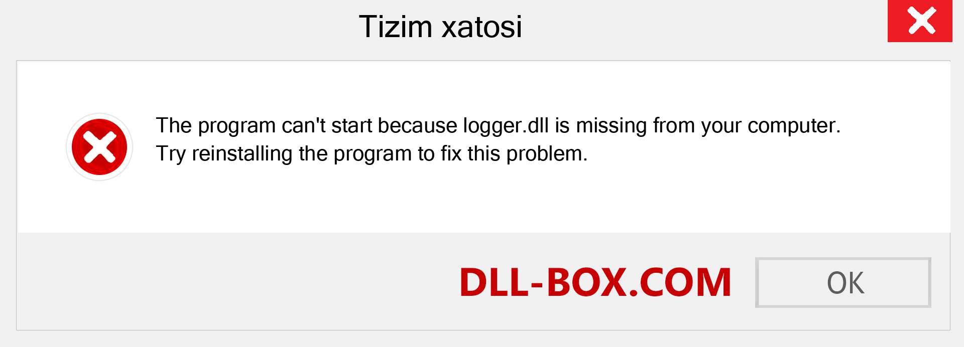 logger.dll fayli yo'qolganmi?. Windows 7, 8, 10 uchun yuklab olish - Windowsda logger dll etishmayotgan xatoni tuzating, rasmlar, rasmlar